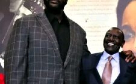 Zakayo Meets Goliath: President Ruto's Iconic Encounter with NBA Legend Shaquille O'Neal Amuses Netizens