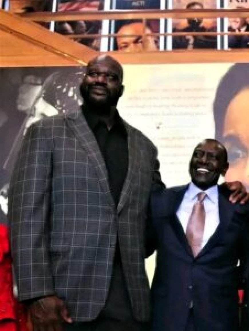 Zakayo Meets Goliath: President Ruto's Iconic Encounter with NBA Legend Shaquille O'Neal Amuses Netizens