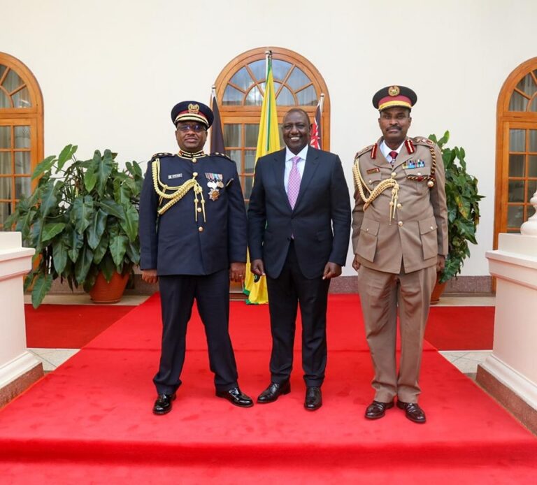 Japheth Koome, IG of Police with President Ruto after being sworn in.
