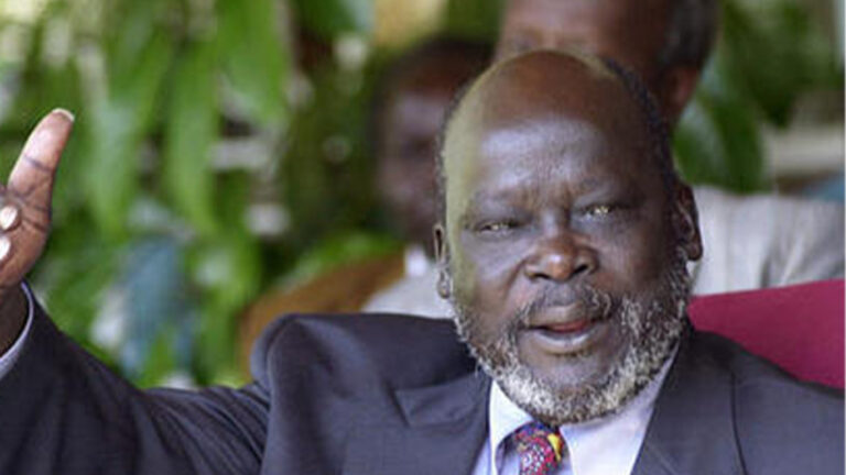 John Garang, The Leader of the Sudan People's Liberation Movement and the First Vice President of Sudan at the time of his death.